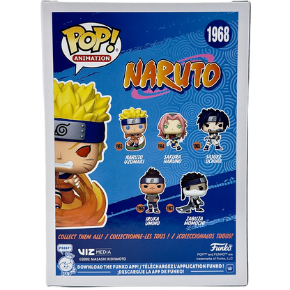 Back of box for Naruto Uzumaki Funko Pop! #1968 Supreme Limited Edition 9,500 PCS signed by Maile Flanagan