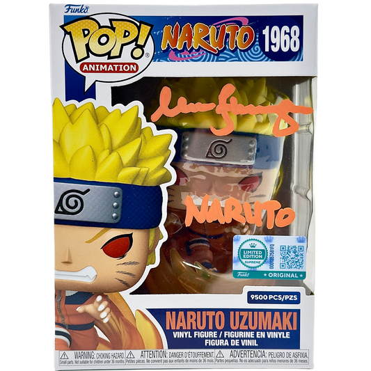 Naruto Uzumaki Funko Pop! #1968 Supreme Limited Edition 9,500 PCS signed by Maile Flanagan front in-box photo