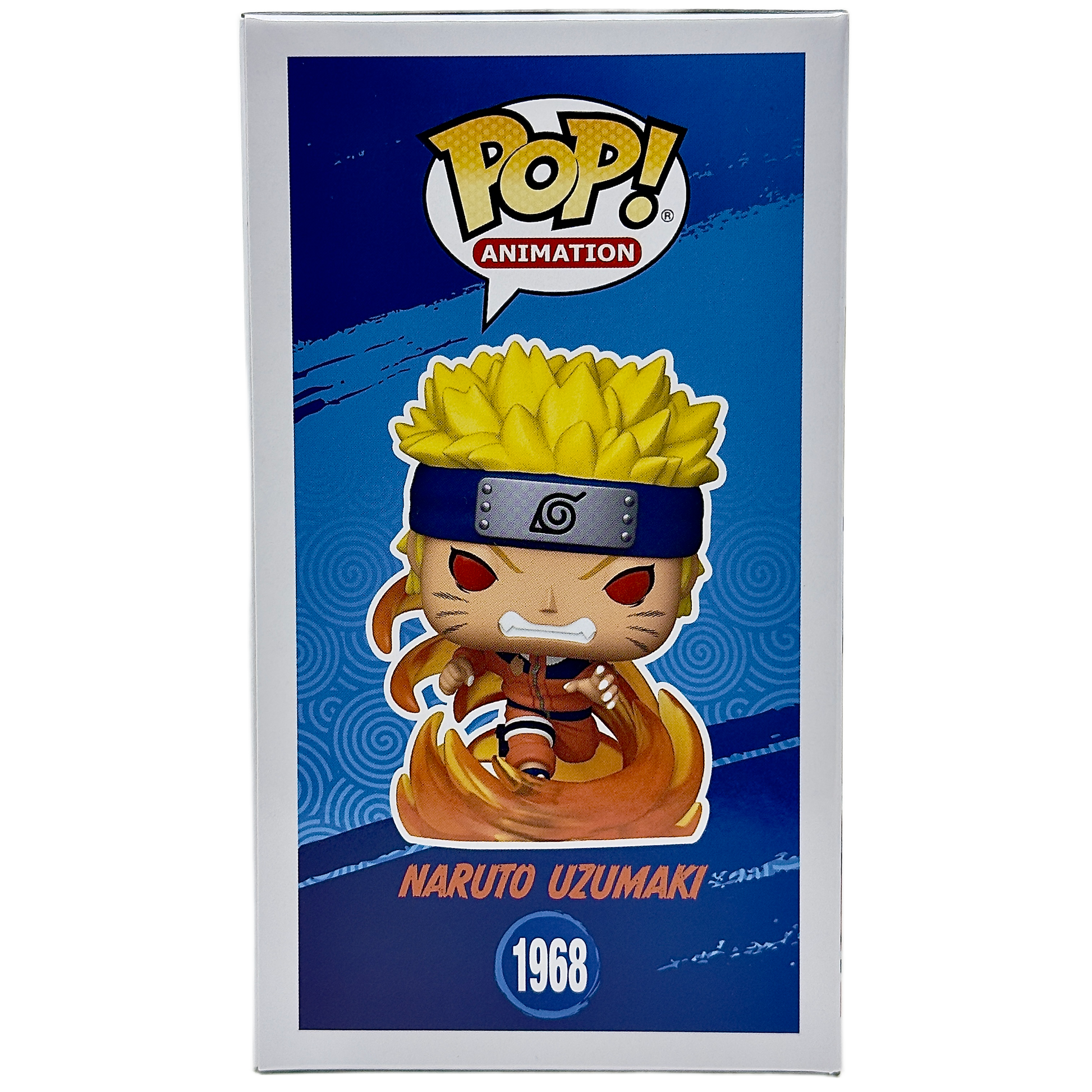 Left side of box for Naruto Uzumaki Funko Pop! #1968 Supreme Limited Edition 9,500 PCS signed by Maile Flanagan