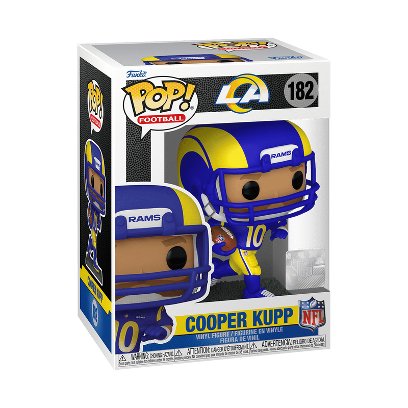 Cooper Kupp Funko Pop! #182 stock photo in-box from NFL Los Angeles Rams