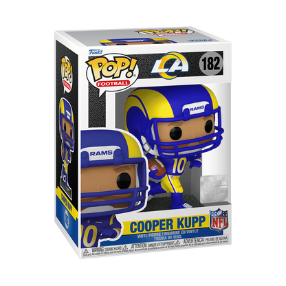 Cooper Kupp Funko Pop! #182 stock photo in-box from NFL Los Angeles Rams