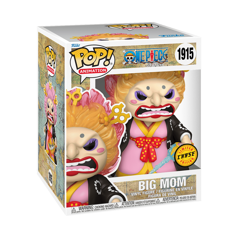 Funko Pop Big Mom #1915 Chase from One Piece, shown inside original Funko packaging with Chase sticker.