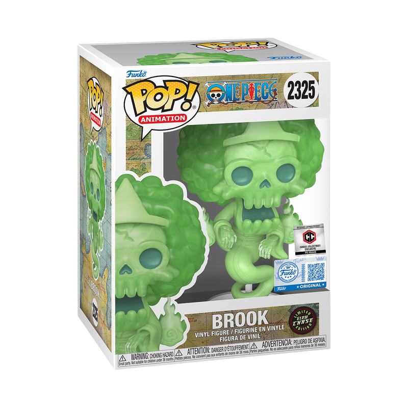 Brook Ghost Funko Pop! #2325 Glow Chase Chalice Collectibles Exclusive Pre-Release stock photo in-box from One Piece