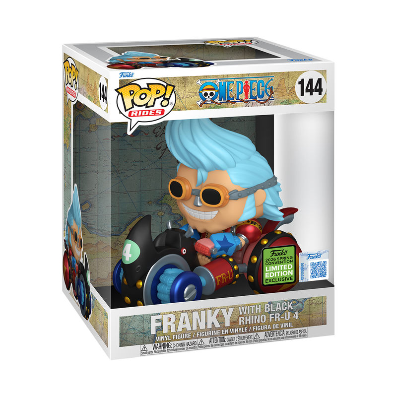 Franky with Black Rhino FR-U 4 Funko Pop! #144 Emerald City Comic Con Exclusive stock photo in-box from One Piece