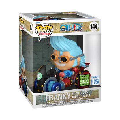 Franky with Black Rhino FR-U 4 Funko Pop! #144 Emerald City Comic Con Exclusive stock photo in-box from One Piece