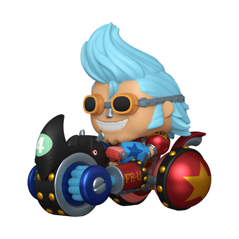 Franky with Black Rhino FR-U 4 Funko Pop! #144 Emerald City Comic Con Official Convention Sticker stock photo out-of-box from One Piece
