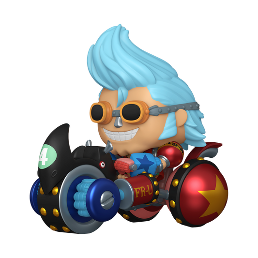 Franky with Black Rhino FR-U 4 Funko Pop! #144 Emerald City Comic Con Official Convention Sticker stock photo out-of-box from One Piece