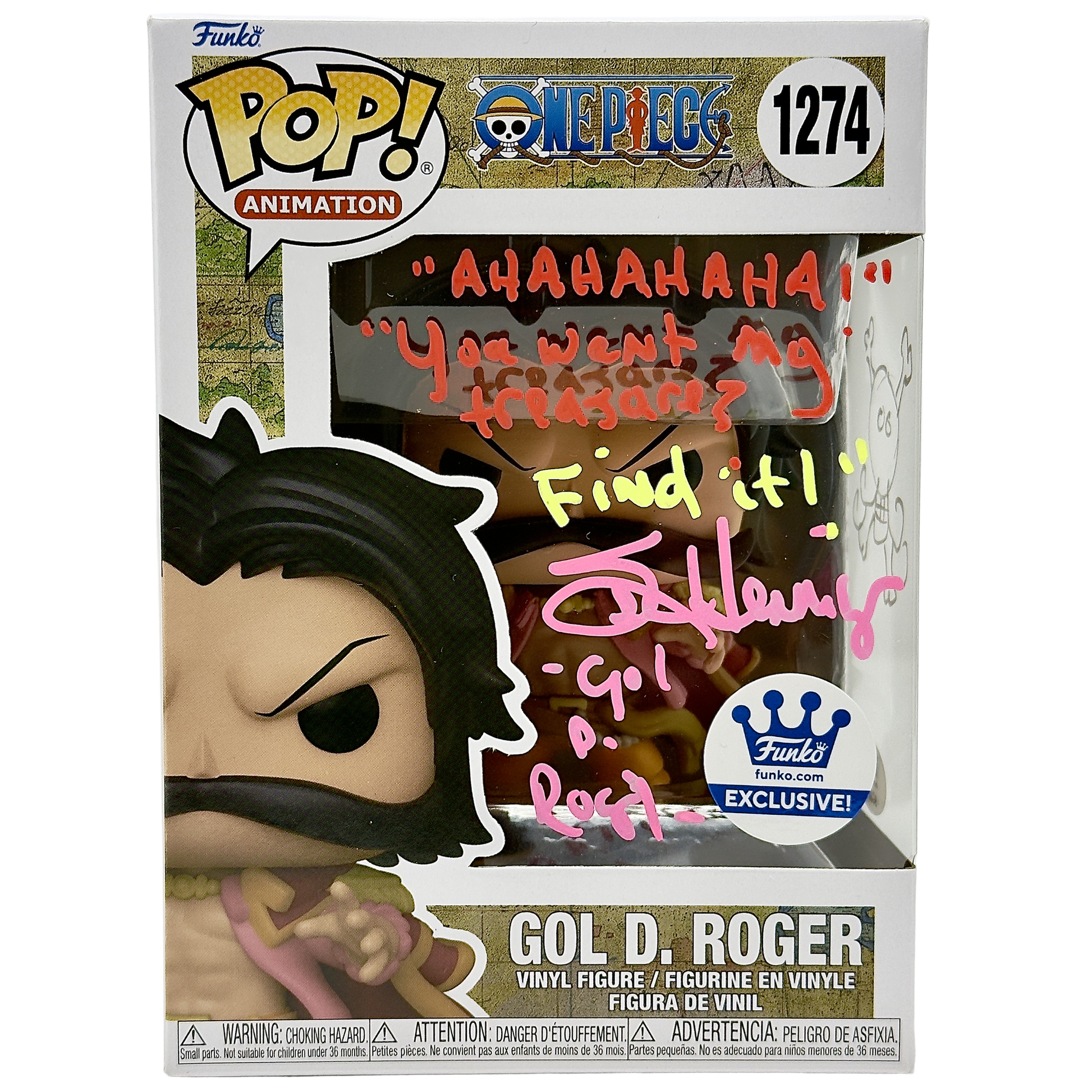 Gold D. Roger Funko Pop! #1274 Funko Exclusive signed by Sean Hennigan front in-box photo