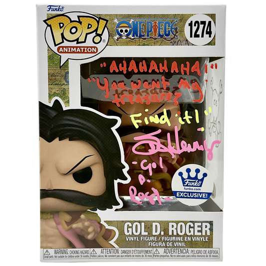 Gold D. Roger Funko Pop! #1274 Funko Exclusive signed by Sean Hennigan front in-box photo