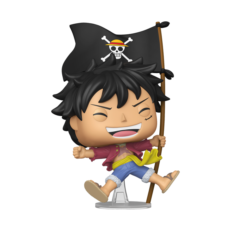 Monkey D. Luffy with Flag Funko Pop! #2214 Entertainment Earth Exclusive stock photo out-of-box from One Piece