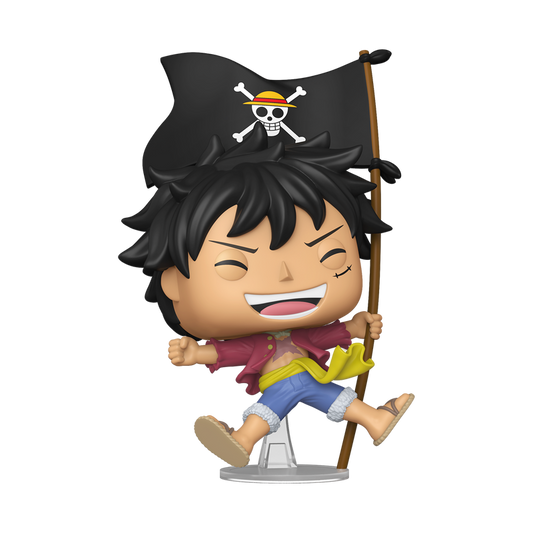 Monkey D. Luffy with Flag Funko Pop! #2214 Entertainment Earth Exclusive stock photo out-of-box from One Piece