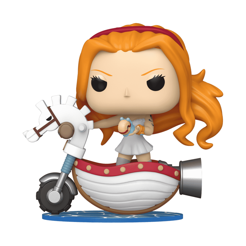 Funko Pop Nami with White Hobby Horse #128 from One Piece, Wondrous Convention Limited Edition, shown outside packaging.