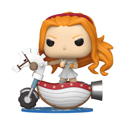 Funko Pop Nami with White Hobby Horse #128 from One Piece, Wondrous Convention Limited Edition, shown outside packaging.