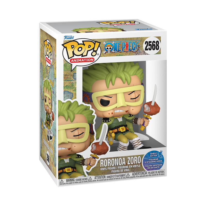 Roronoa Zoro Shelf Sitter Funko Pop! #2568 stock photo in-box from One Piece