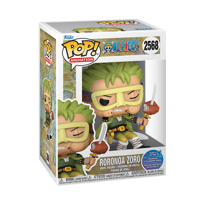 Roronoa Zoro Shelf Sitter Funko Pop! #2568 stock photo in-box from One Piece