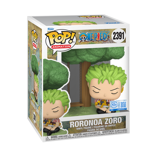 Roronoa Zoro Sleeping Funko Pop! #2391 Exclusive stock photo in-box from One Piece