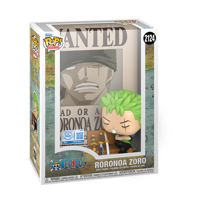 Roronoa Zoro Wanted Poster Funko Pop! #2124 Exclusive stock photo in-box from One Piece