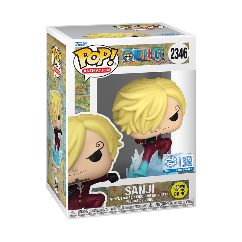 Sanji Raid Suit Funko Pop! #2346 Exclusive Glow stock photo in-box from One Piece