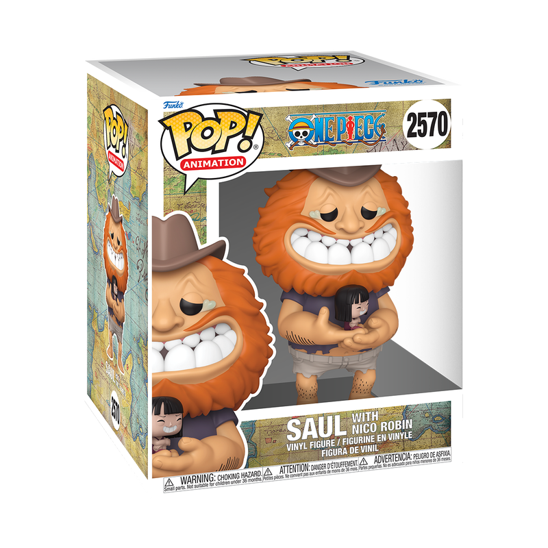 Saul with Nico Robin Funko Pop! Super #2570 stock photo in-box from One Piece