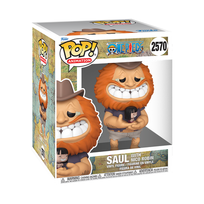 Saul with Nico Robin Funko Pop! Super #2570 stock photo in-box from One Piece