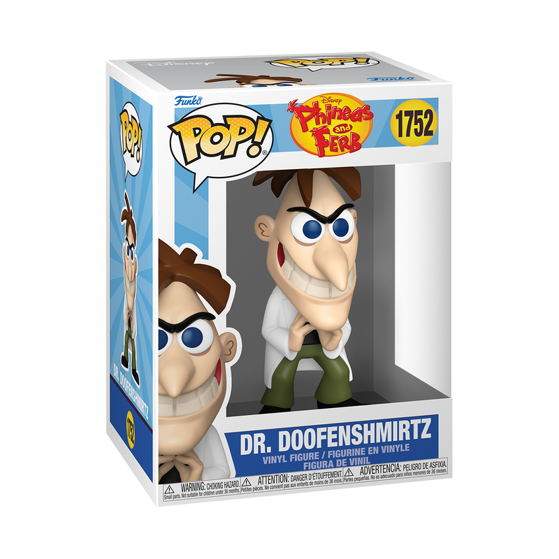 Dr Doofenshmirtz Funko Pop! #1752 stock photo in-box from Phineas and Ferb