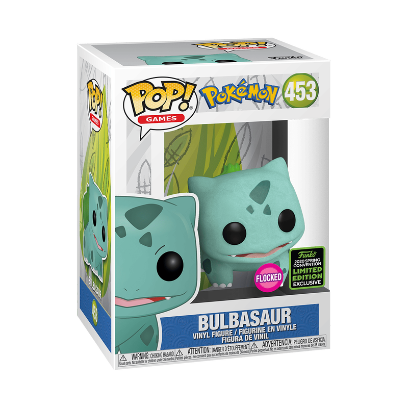 Bulbasaur Funko Pop! #453 Flocked ECCC 2020 Shared stock photo in-box from Pokémon