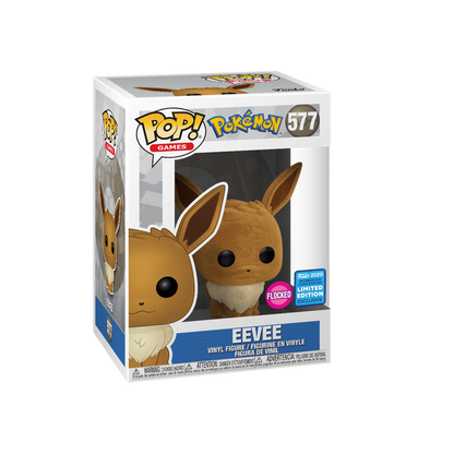 Eevee Funko Pop! #577 Flocked WonderCon 2020 Shared stock photo in-box from Pokémon