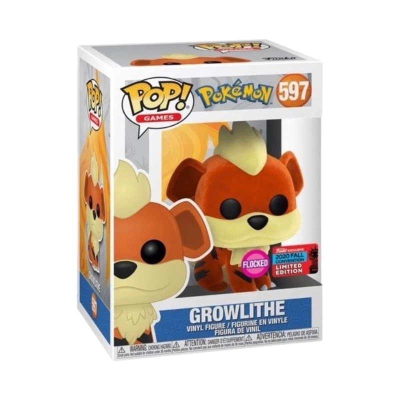 Growlithe Funko Pop! #597 Flocked NYCC 2020 Shared stock photo in-box from Pokémon