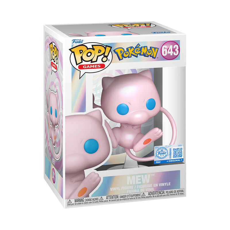 Mew Pearlescent Funko Pop! #643 Pokémon Center Exclusive stock photo in-box from Pokémon