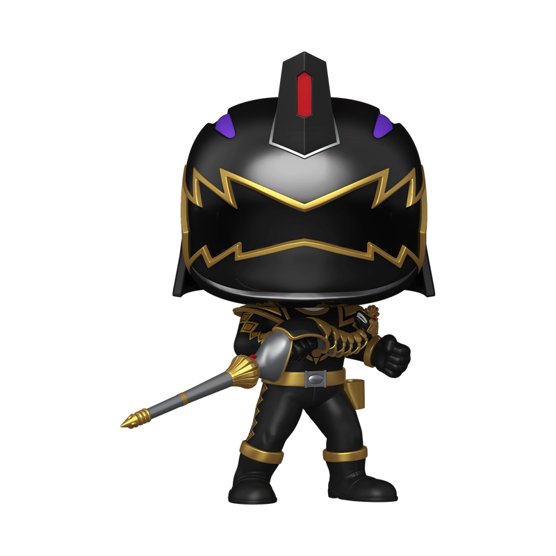 Power Rangers Dino Thunder Black Dino Thunder Ranger Funko Pop Holding Brachio Staff