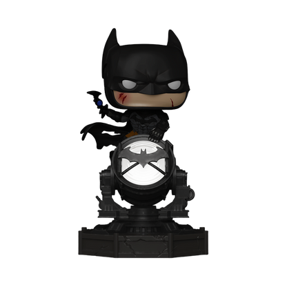 Batman Light-Up SFX Funko Pop! Premium #614 out-of-box showing illuminated light-up effect from Batman Arkham Knight