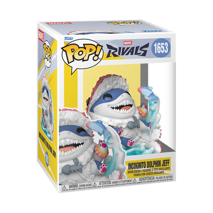 Incognito Dolphin Jeff Funko Pop! Premium #1653 stock photo in-box from Marvel Rivals
