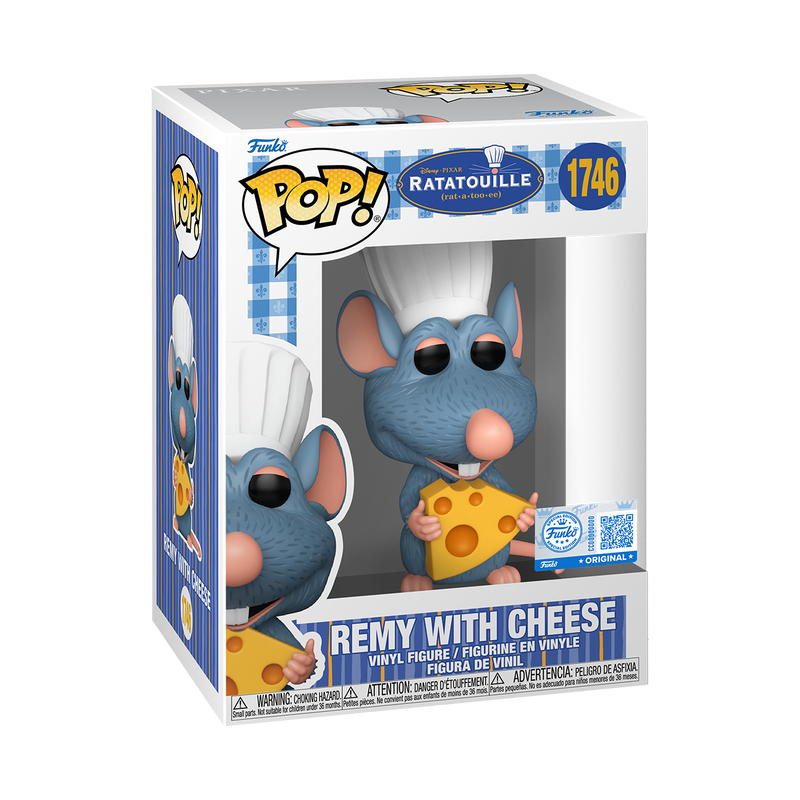 Stock photo of Ratatouille Funko Pop! Remy with Cheese #1746 Funko Specialty Series in box.