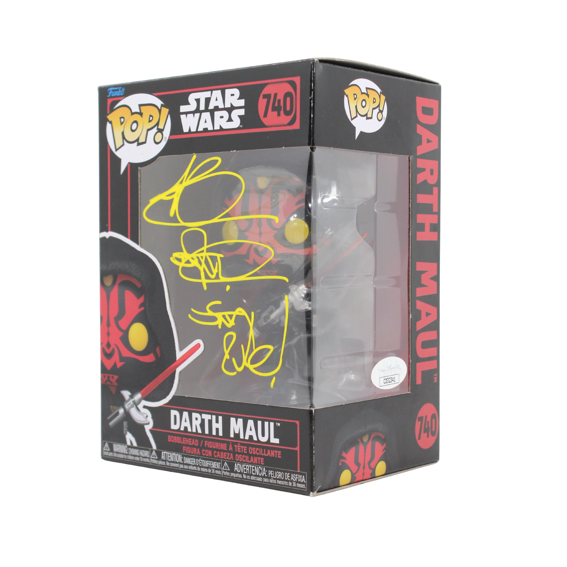 Ray Park Signed Darth Maul Star Wars Funko Pop Figure Corner Angle