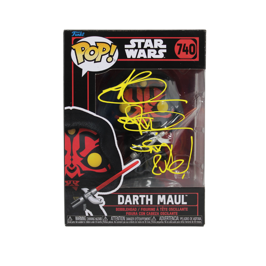 Ray Park Signed Darth Maul Star Wars Funko Pop Figure Holding Red Lightsaber