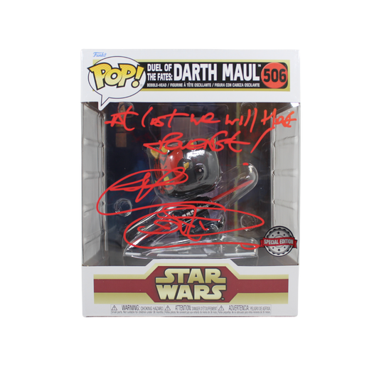 Ray Park Signed Duel Fates Darth Maul Star Wars Funko Pop special Edition Figure Holding Red Lightsaber