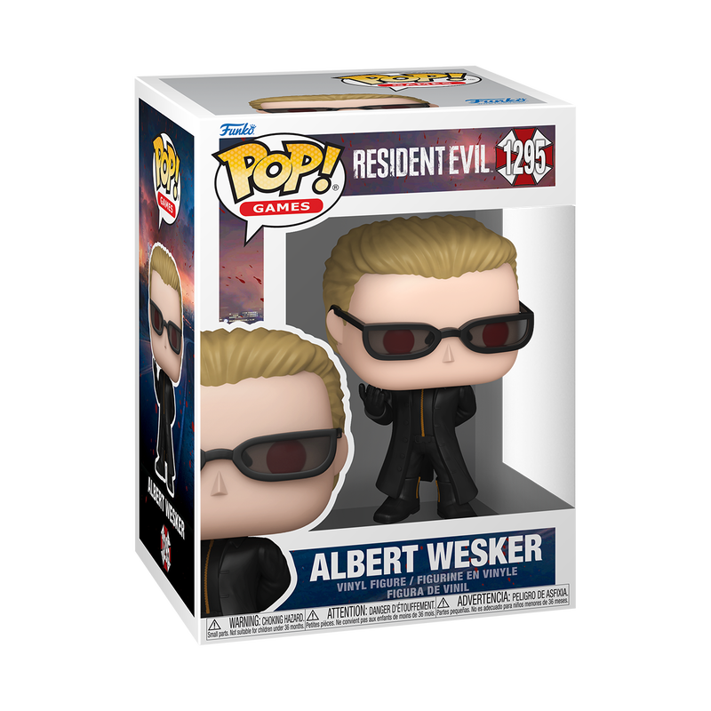 Albert Wesker Funko Pop! #1295 stock photo in-box from Resident Evil