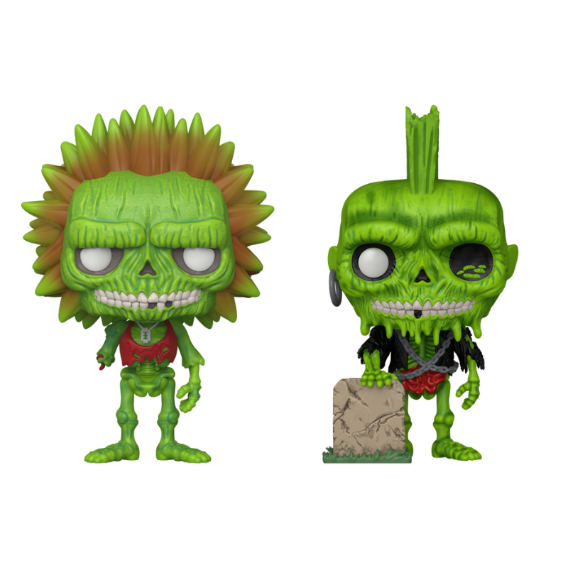 Zombie Suicide Funko Pop! #1979 and Zombie Trash Funko Pop! #1980 stock photo out-of-box from Return of the Living Dead