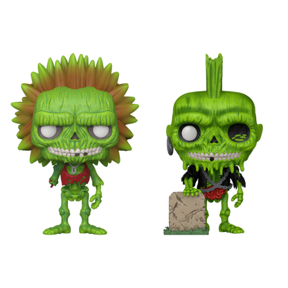 Zombie Suicide Funko Pop! #1979 and Zombie Trash Funko Pop! #1980 stock photo out-of-box from Return of the Living Dead