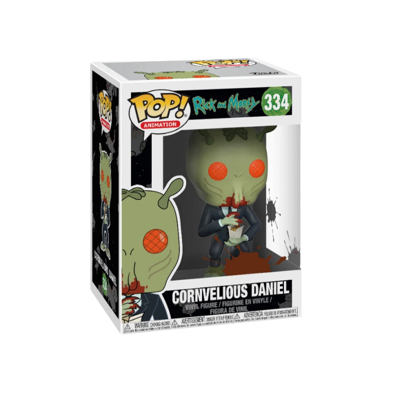 Cornvelious Daniel Funko Pop! #334 stock photo in-box from Rick and Morty