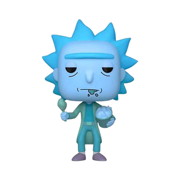 Hologram Rick Clone Funko Pop! #667 Exclusive Limited Edition Glow stock photo out-of-box from Rick and Morty