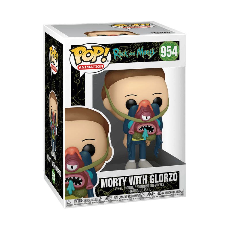 Morty with Glorzo Funko Pop! #954 stock photo in-box from Rick and Morty