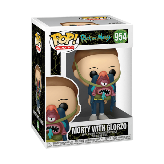 Morty with Glorzo Funko Pop! #954 stock photo in-box from Rick and Morty
