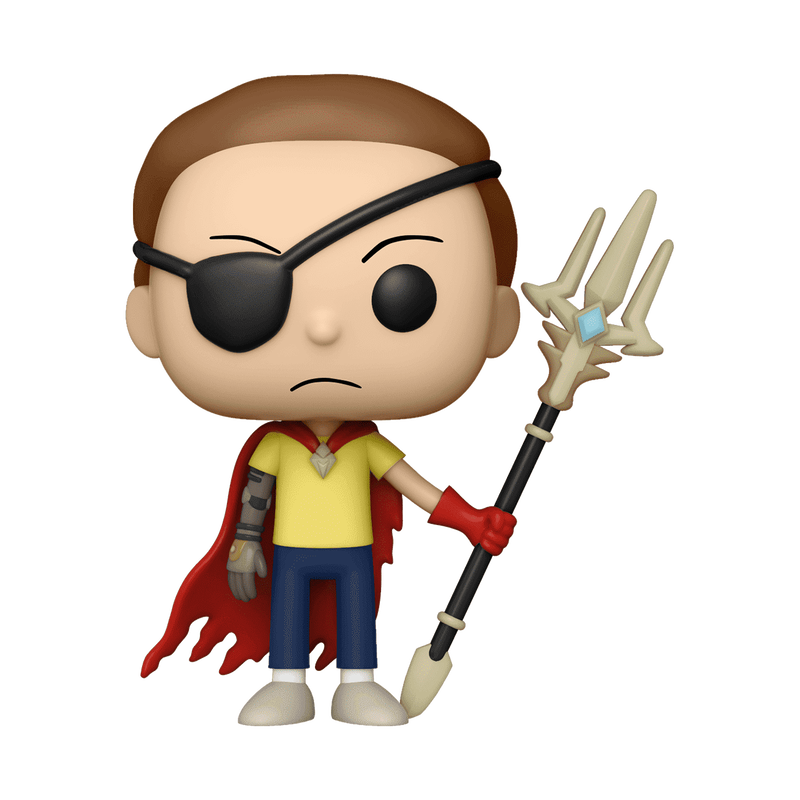 Rick and Morty Story Train Evil Morty Funko Pop Figure Wearing Eyepatch Holding Trident