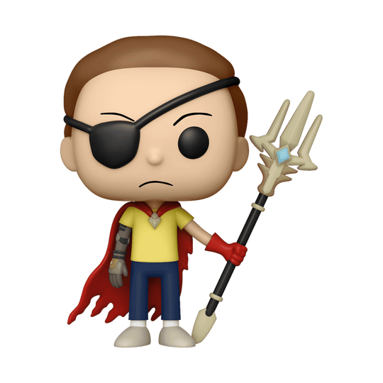 Rick and Morty Story Train Evil Morty Funko Pop Figure Wearing Eyepatch Holding Trident