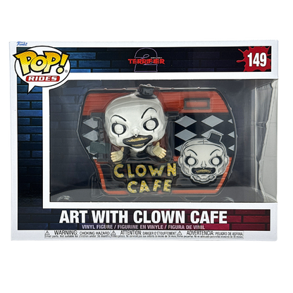 Art with Clown Cafe Funko Pop! Rides #149 stock photo in-box from Terrifier 2