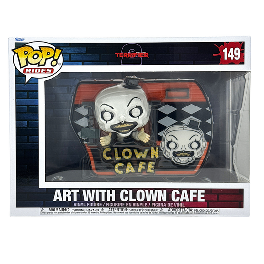 Art with Clown Cafe Funko Pop! Rides #149 stock photo in-box from Terrifier 2