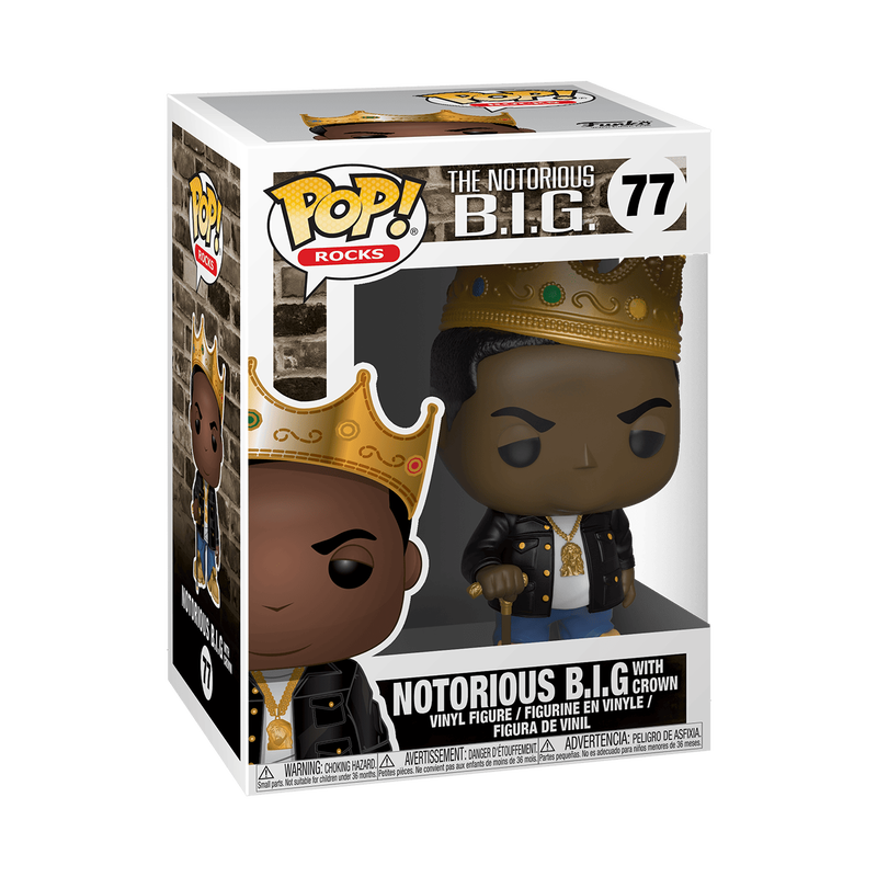 Notorious B.I.G. with Crown Funko Pop! #77 stock photo in-box from Pop! Rocks