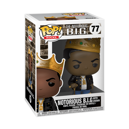 Notorious B.I.G. with Crown Funko Pop! #77 stock photo in-box from Pop! Rocks