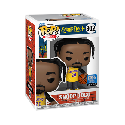 Snoop Dogg in Lakers Jersey Funko Pop! #302 Limited Edition 5000 Pcs stock photo in-box from Pop! Rocks